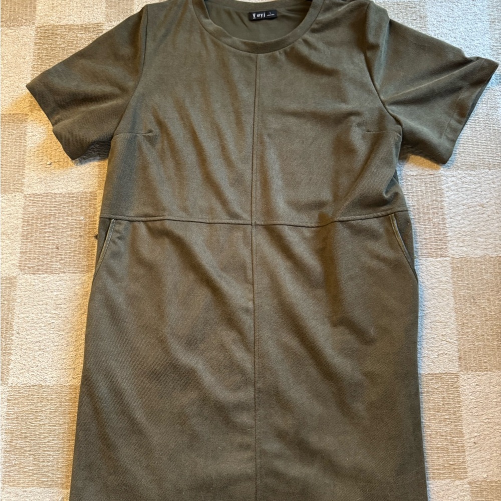Olive Green Short Sleeve Dress